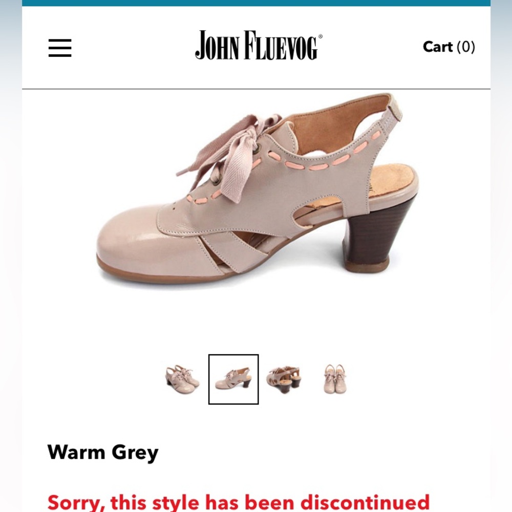 Fluevog Operetta Malena sandals in taupe/grey.